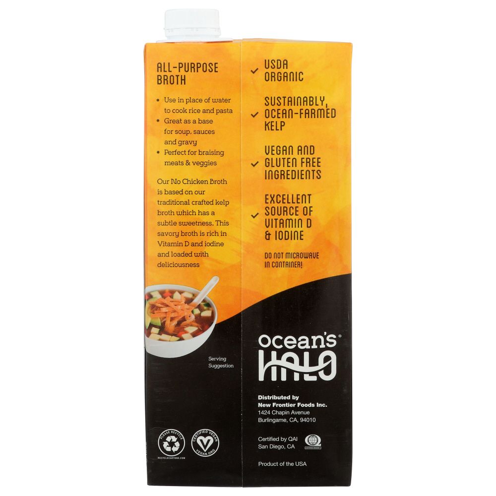 OCEANS HALO: Organic No Chicken Broth, 32 oz