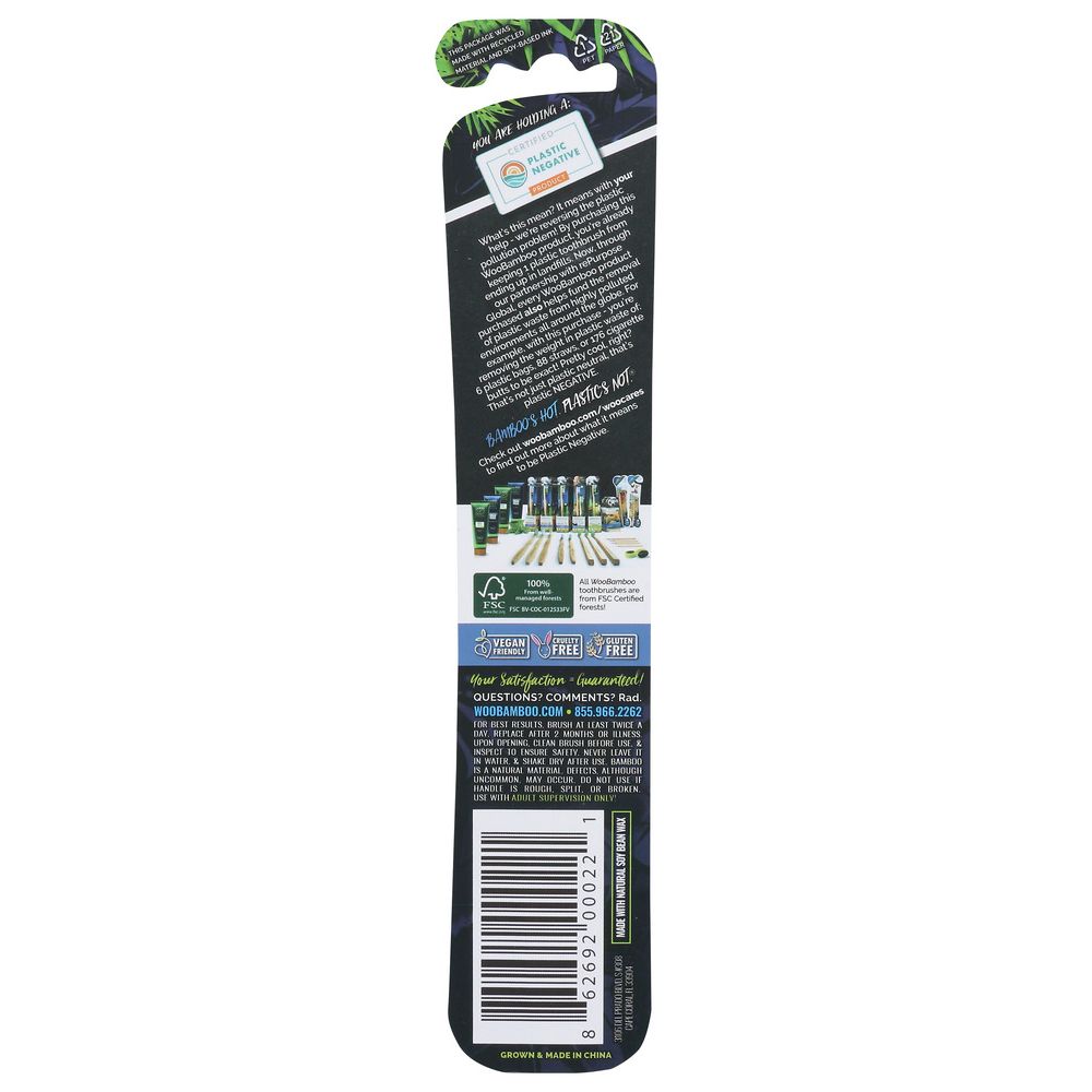 WOOBAMBOO: Adult Super Soft Bristle Toothbrush, 1 ea