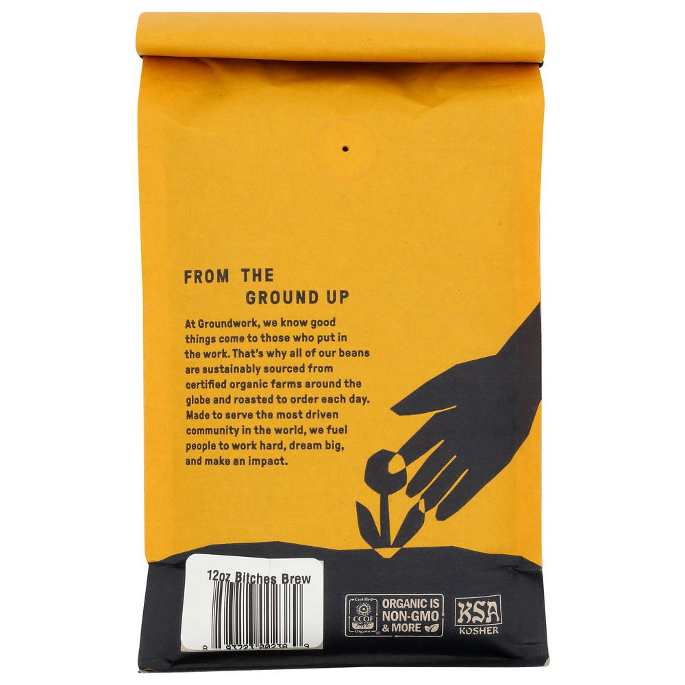 GROUNDWORK COFFEE NITRO: Organic Bitches Brew Coffee, 12 oz
