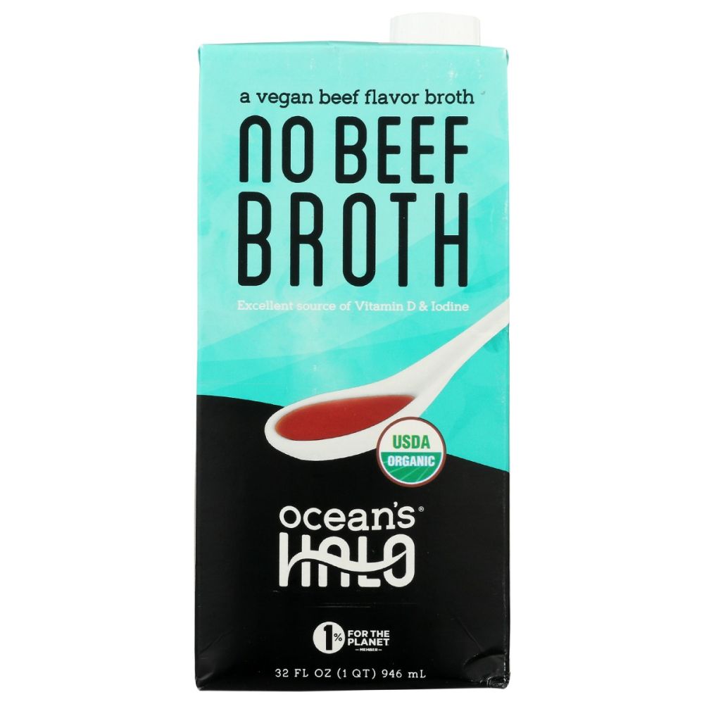 OCEANS HALO: Organic No Beef Broth, 32 oz