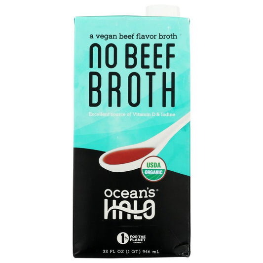 OCEANS HALO: Organic No Beef Broth, 32 oz
